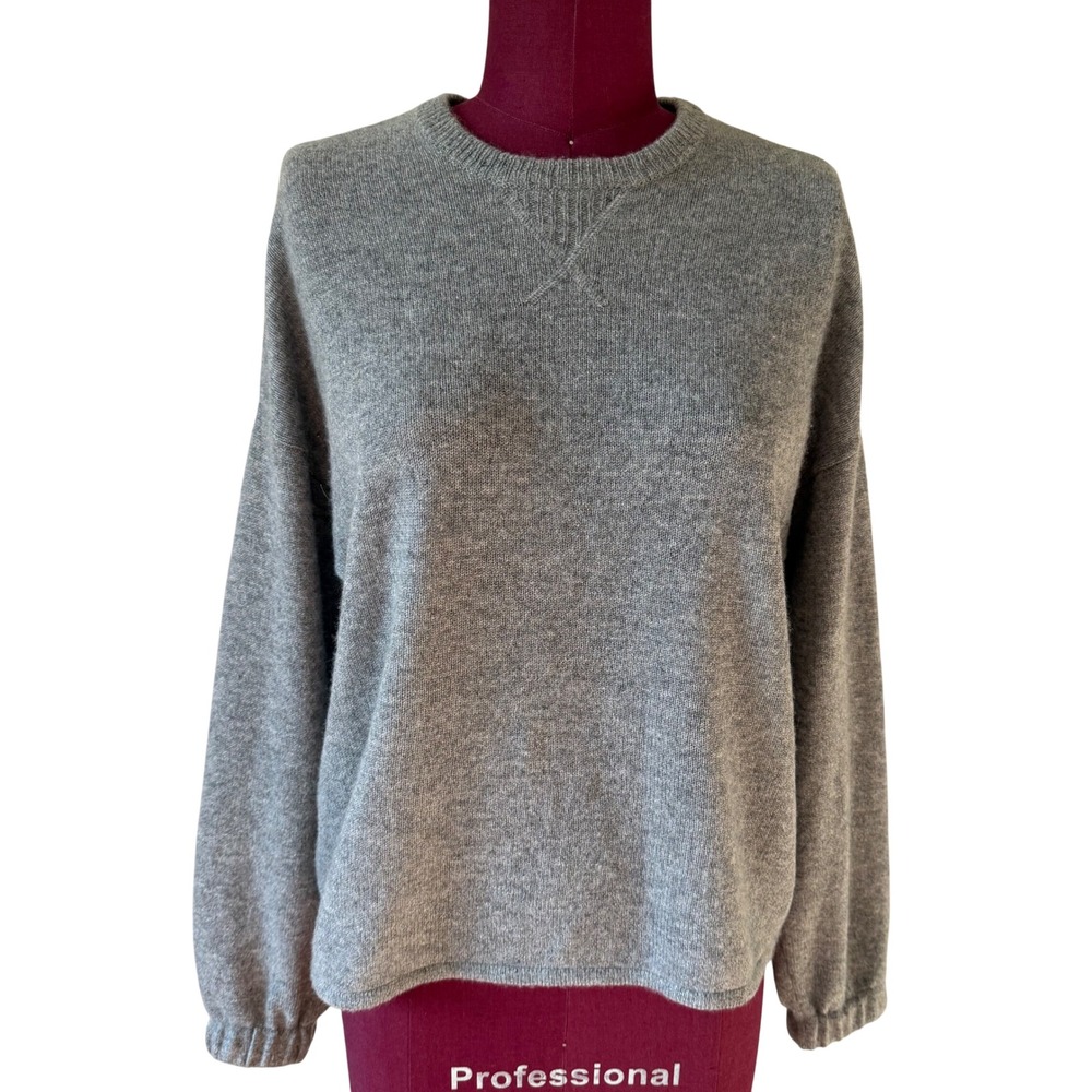 ATM Anthony Thomas Melillo Sweater Cashmere Crewneck Gray XS